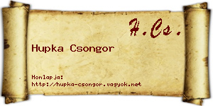 Hupka Csongor névjegykártya